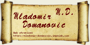 Mladomir Domanović vizit kartica